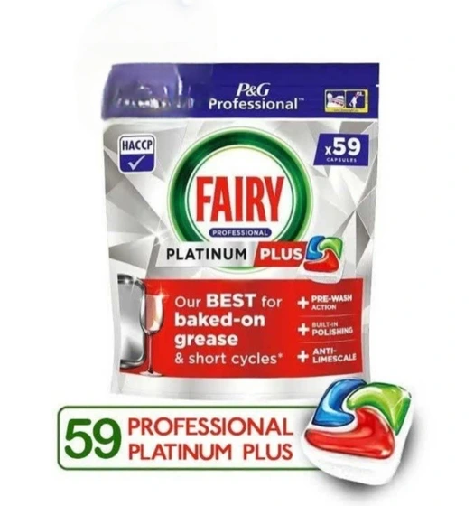 قرص ماشین ظرفشویی فیری  اروپایی مدل Platinum Plus بسته ۵۹ عددی