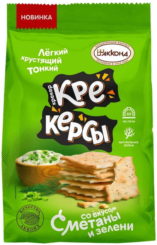 کراکر آکوند روسی با طعم ماست و سبزی  بسته 150 گرمی
