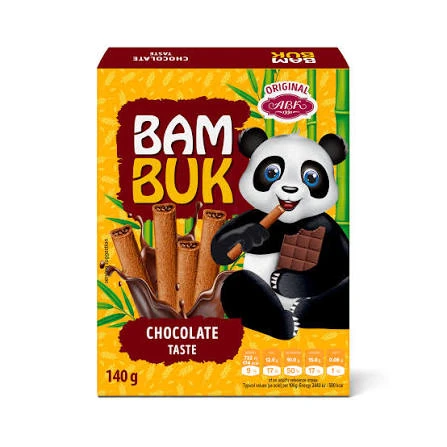 بیسکوئیت رولی بامبوک abk طعم شکلاتی بسته 140 گرمی