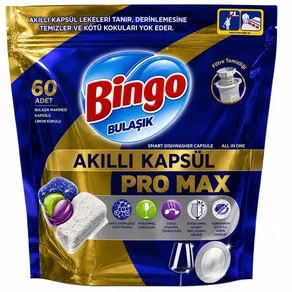 قرص ماشین ظرفشویی بینگو پرومکس  Bingo Pro Max بسته 60 عددی