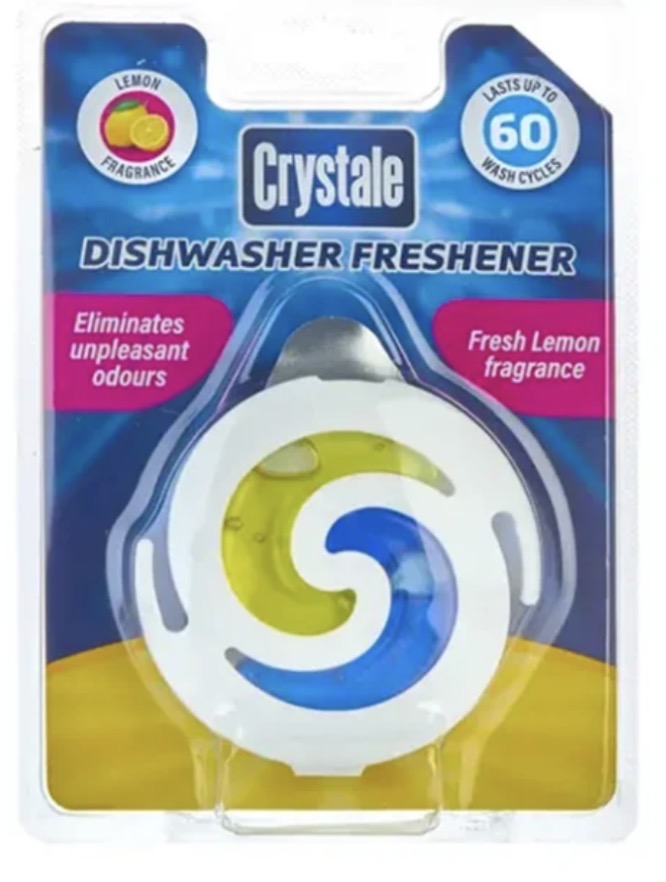 خوشبوکننده و بوگیر ماشین ظرفشویی کریستال Crystale انگلستان با رایحه لیمو تازه ۶۰ بار شستشو